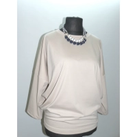 Bawełniana luźna bluzka kryjąca boczki - jasny beż